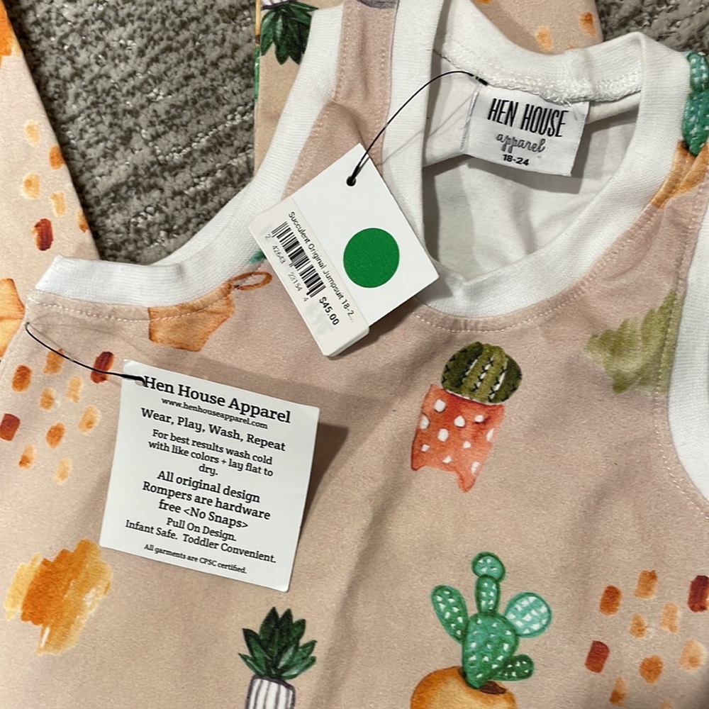 Hen House Succulent Pull-on Romper - Picture 2 of 3